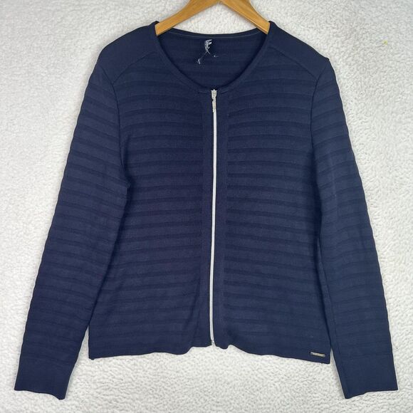 Saint James Mademoiselle Sweater Womens Medium Navy Zip Cardigan Made in France - Picture 1 of 12